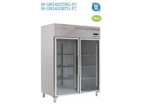 Frigorifero Forcold mod. M-GN 1410TNG-FC inox 1300 litri, positivo 0 /+8°. Porte a vetri.